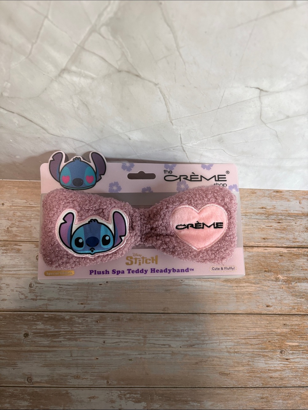 The Crème Shop x Stitch Plush Spa Teddy Headband - Pink